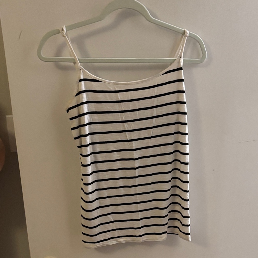 LOFT Black and White Striped Camisole